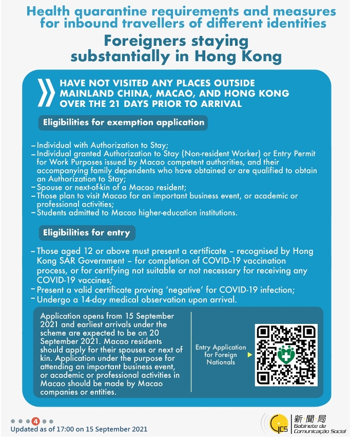 Health quarantine requirements and measures for inbound travellers of different identities. 