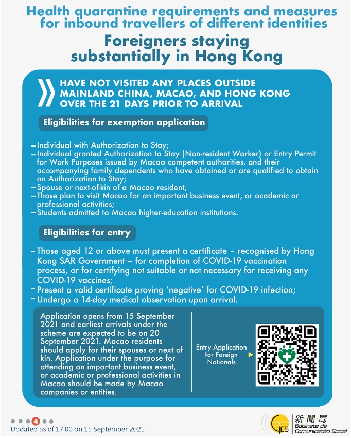 Health quarantine requirements and measures for inbound travellers of different identities. 