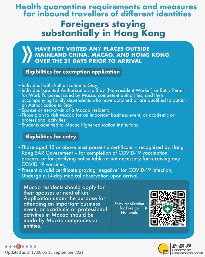 Health quarantine requirements and measures for inbound travellers of different identities. 