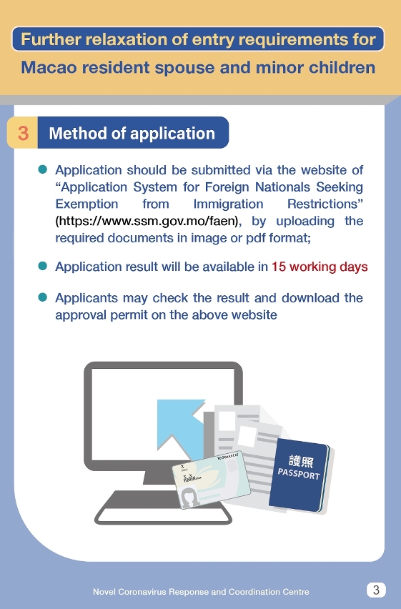 Further relaxation of entry requirements for local resident spouse and minor children | On-arrival centralized medical observation is still necessary03