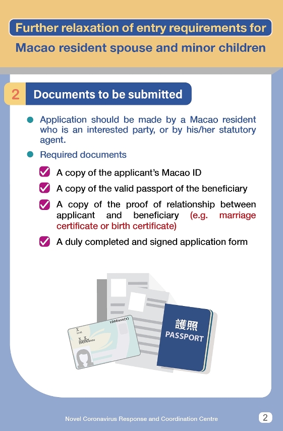 Further relaxation of entry requirements for local resident spouse and minor children | On-arrival centralized medical observation is still necessary02