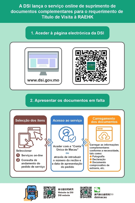 a dsi lança o serviço online de suprimento de documentos complementares para o requerimento de título de visita à raehk