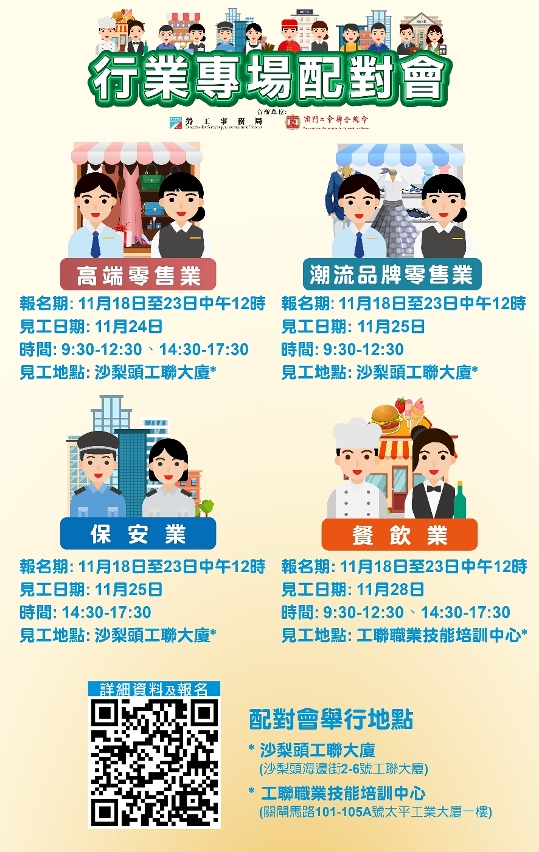 6場配對會提供300個空缺11月18日起網上報名