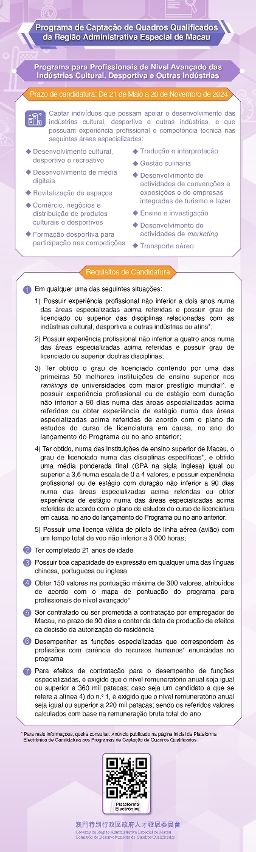 Programa para Profissionais de Nível Avançado das Indústrias Cultural, Desportiva e Outras Indústrias