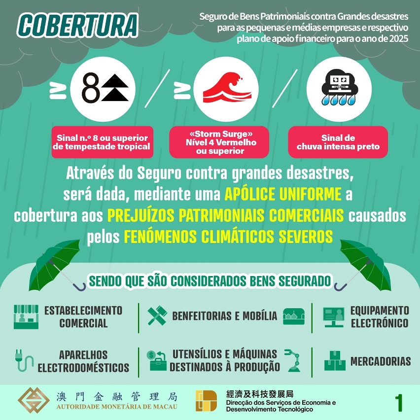 Seguro de bens patrimoniais contra grandes desastres para as pequenas e médias empresas e respectivo plano de apoio financeiro para o ano de 2025