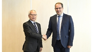 The Chief Executive, Mr Sam Hou Fai, meets with Deputy Prime Minister and Minister of Employment, Economy and Agriculture of Belgium, Mr David Clarinval, in Brussels, Belgium.