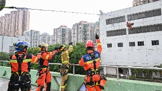 The Macao Fire Services Bureau, the Fire and Rescue Corps of Guangdong Province, and the Hong Kong Fire Services Department conduct in Macao the Guangdong-Hong Kong-Macao Greater Bay Area joint emergency response and rescue exercise, code-named "Liancheng-2026".