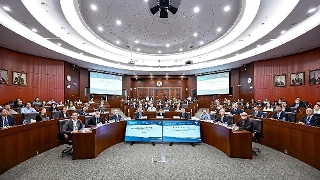Secretário para a Administração e Justiça, Wong Sio Chak, no fórum sobre a herança e o desenvolvimento do Direito Continental (Forum on the Inheritance and Development of the Continental Law).