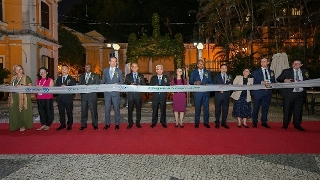 Secretário para a Administração e Justiça, Wong Sio Chak, na cerimónia de inauguração do 2.º Congresso de Arbitragem Lusófona.