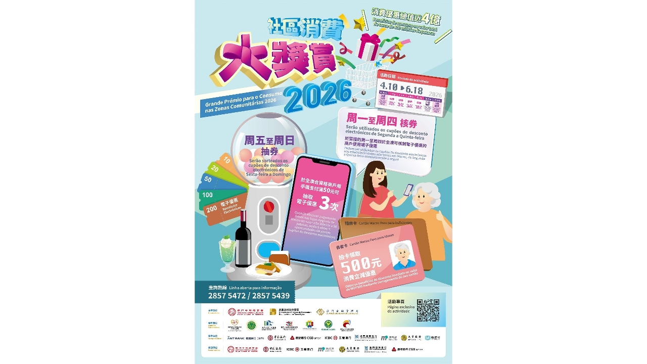 “2026社區消費大獎賞”長者卡及殘疾卡最後申領階段明（8）日截止