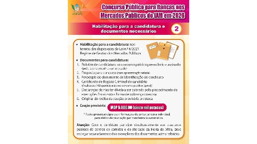 Concurso público para 14 bancas no Mercado da Horta e Mitra e em três centros de comidas: prazo para entrega de propostas termina quinta-feira às 13h00