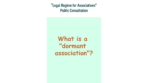 Compliance and transparency in association operations - What is a "dormant association"?