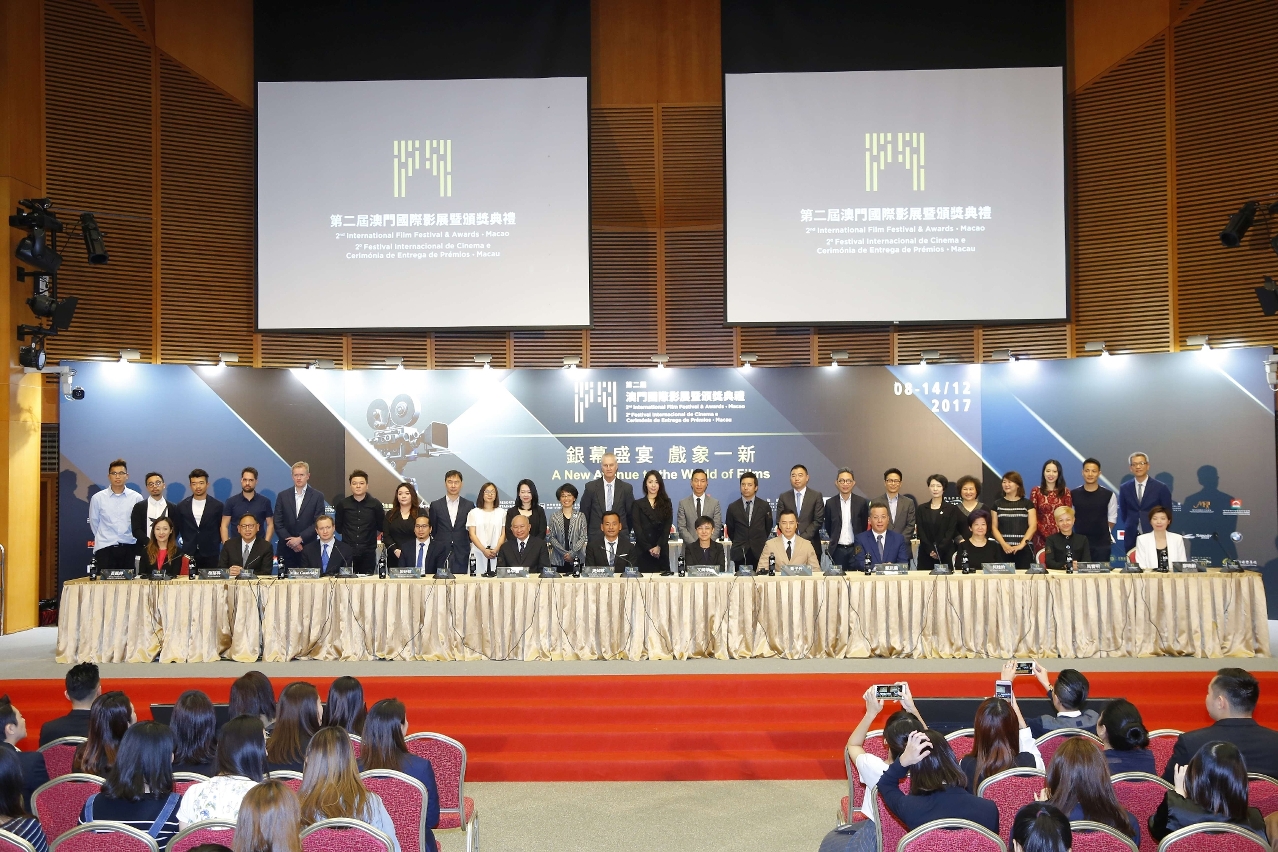 President of the IFFAM Organizing Committee Maria Helena de Senna Fernandes； Artistic Director of IFFAM Mike Goodridge； Executive Vice President of the IFFAM Organizing Committee Alvin Chau； Talent Ambassador Donnie Yen； Festival Ambassador John Woo, among others attended the press conference