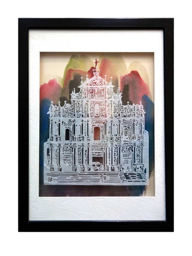 Desenho feito de cortes de papel