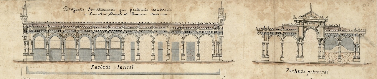 A design plan drawn by J.M. Cassuso for a municipal market in 1904.