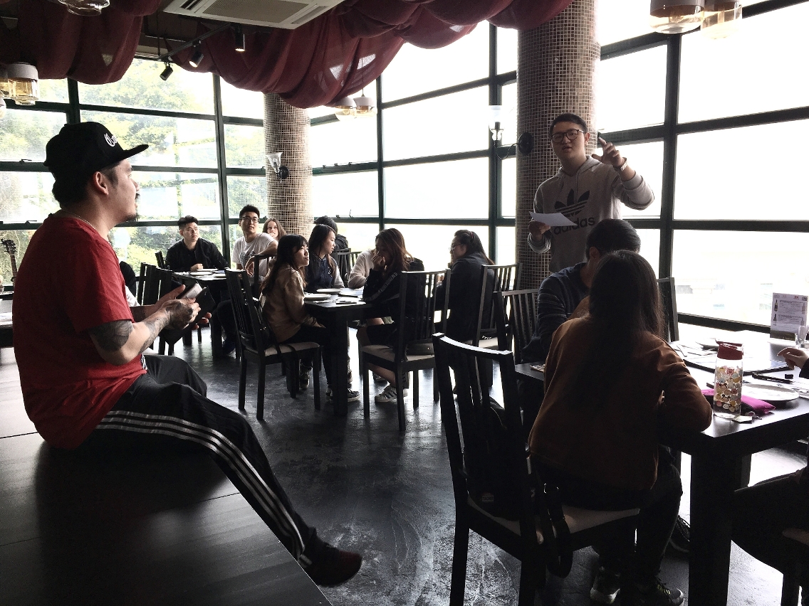 Students discussed the new business opportunity and addition of the take-away menu with the owner of Le Bistro Marcellinho