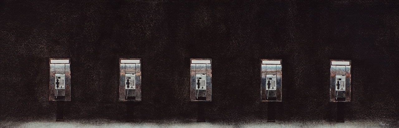 蘇文樂兩幅入選畫作“Which Payphone is Ringing?”及“Which Mirror Reflects the Ringing Payphone?”