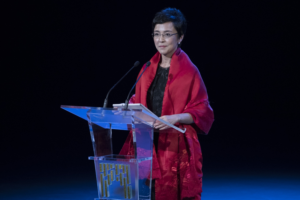 Directora da DST e presidente da comissão organizadora do IFFAM, Maria Helena de Senna Fernandes, discursa na ocasião