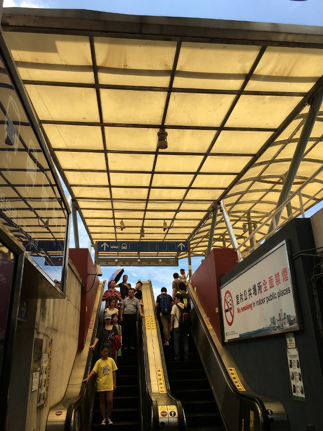 港澳碼頭前旅遊巴士泊車區遮陽篷開展維修工程
