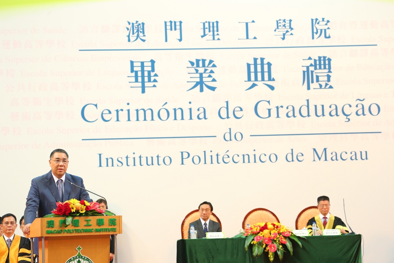 O Chefe do Executivo discursando na Cerimónia