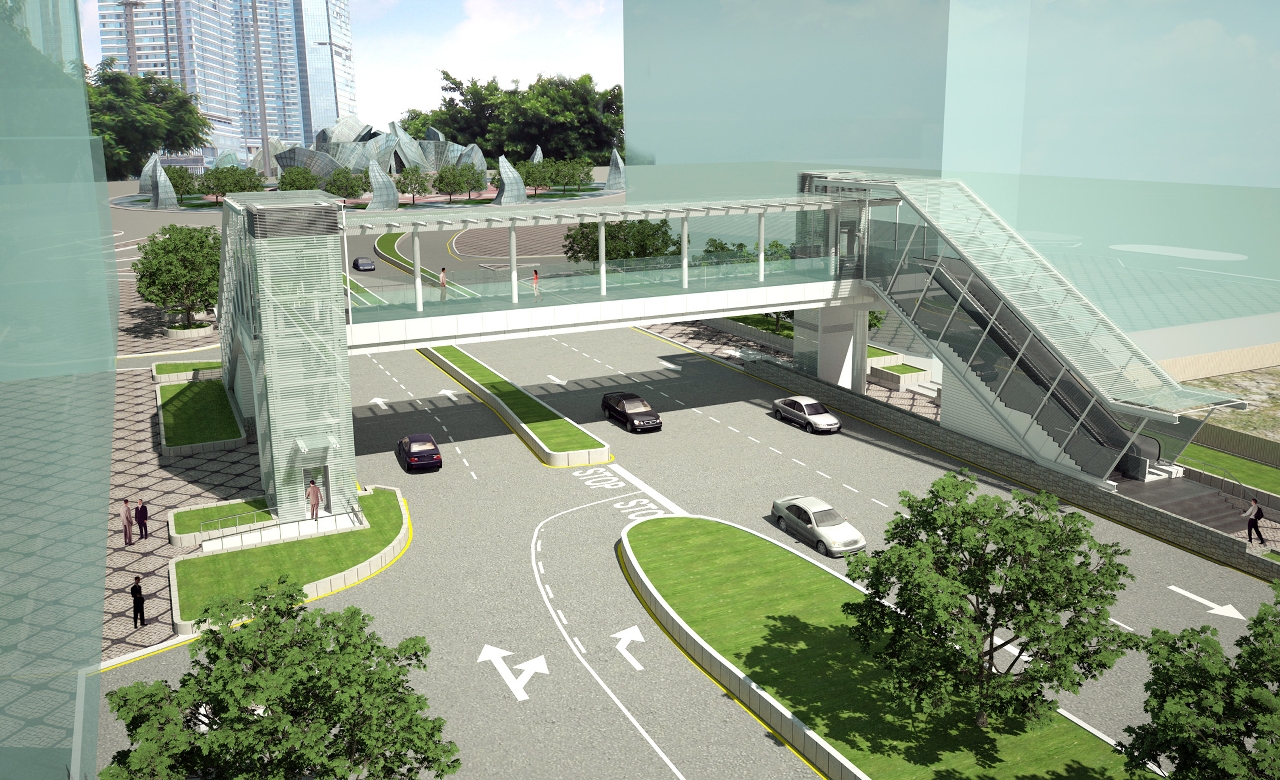 Planta de antevisão da Passagem Superior para Peões da Avenida Doutor Mário Soares