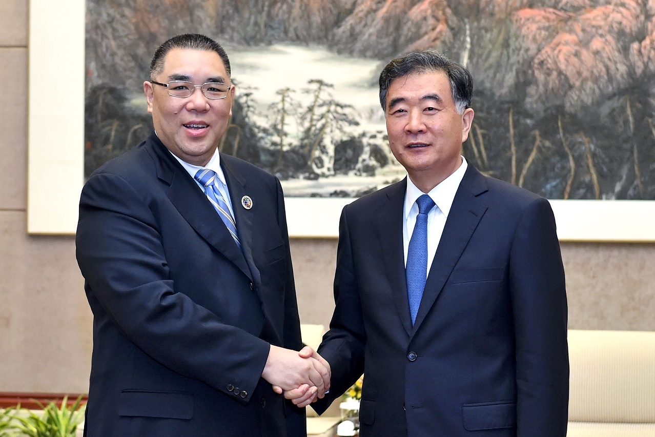 國務院副總理汪洋與行政長官崔世安會面