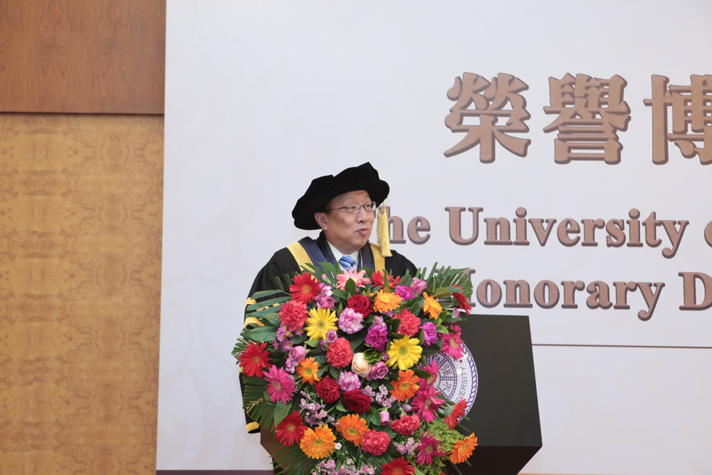 UM Rector Wei Zhao gives a speech