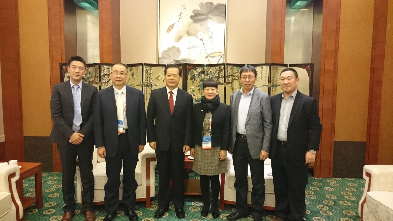 澳門貿促局劉關華執行委員在澳門中聯辦經濟部寇明副部長陪同下拜會中國貿促會王錦珍副會長