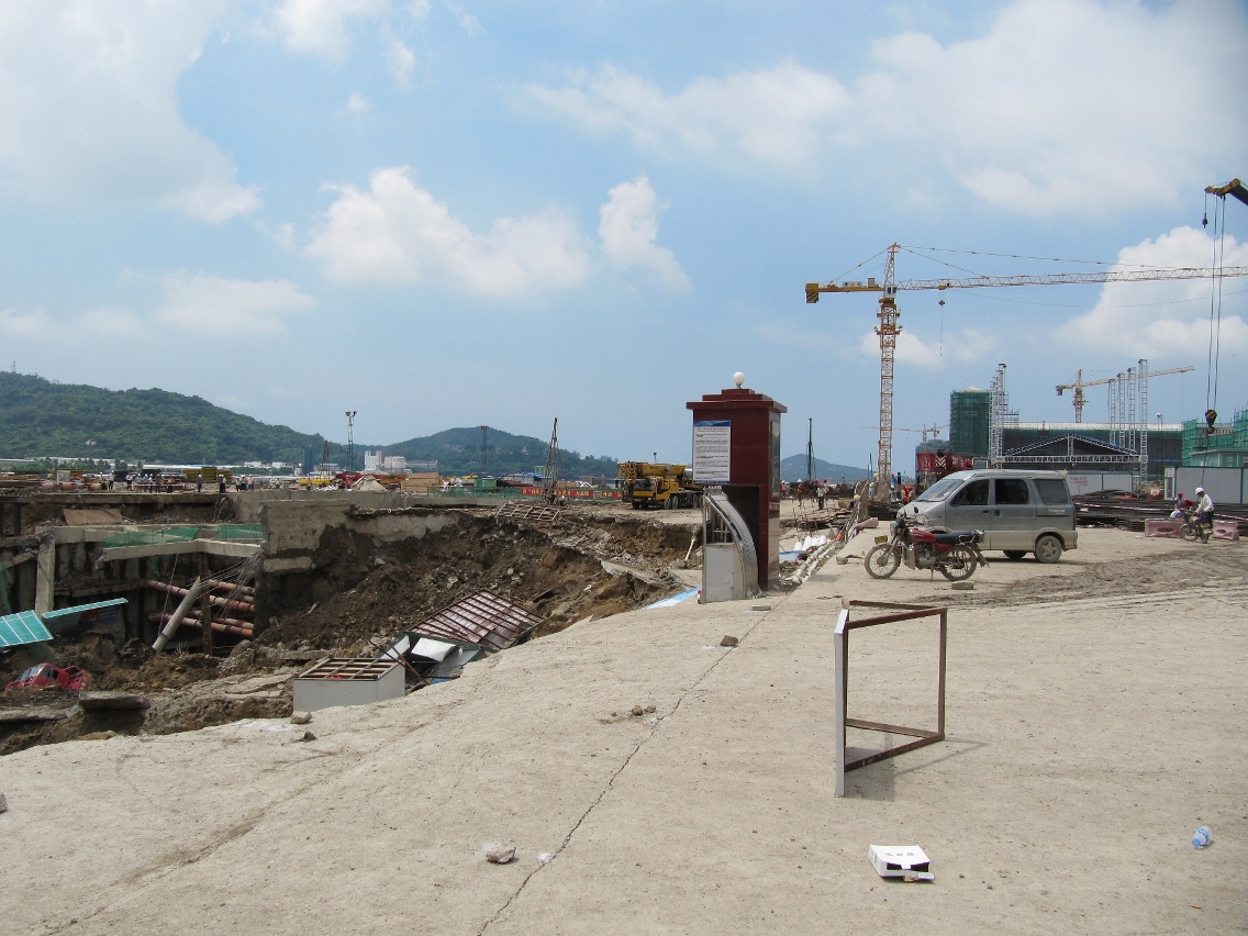 橫琴島澳門大學新校區河底隧道橫琴段坍塌事件現場