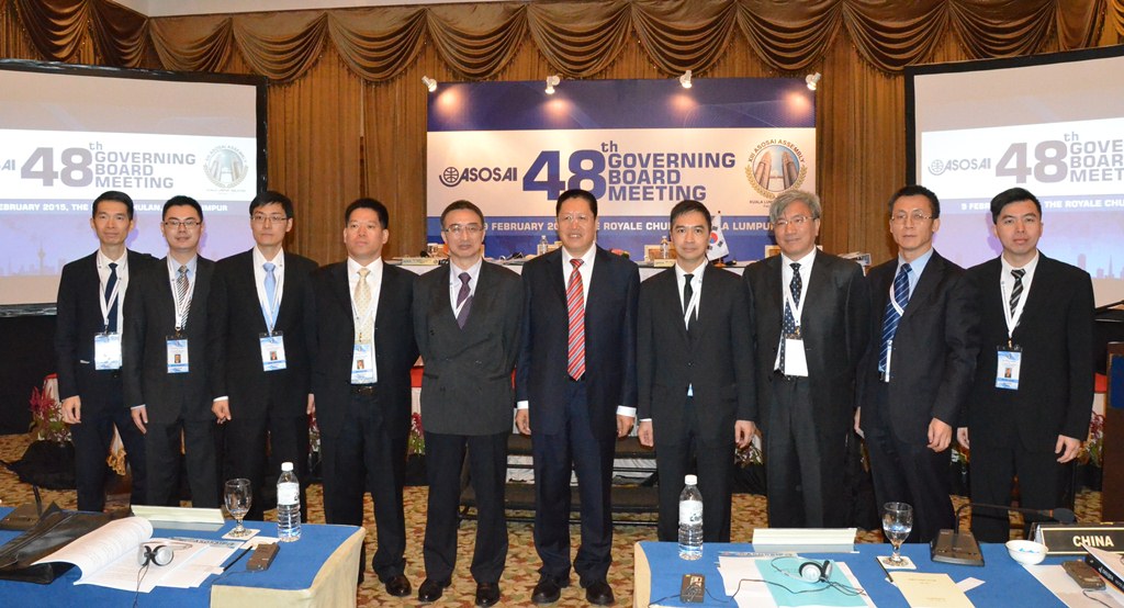 Delegação do GAN na 48.a reunião do Conselho Directivo da 13.ª Assembleia Geral de ASOSAI (Vice-presidente do GAN, Sun Baohou, 5.° à direita