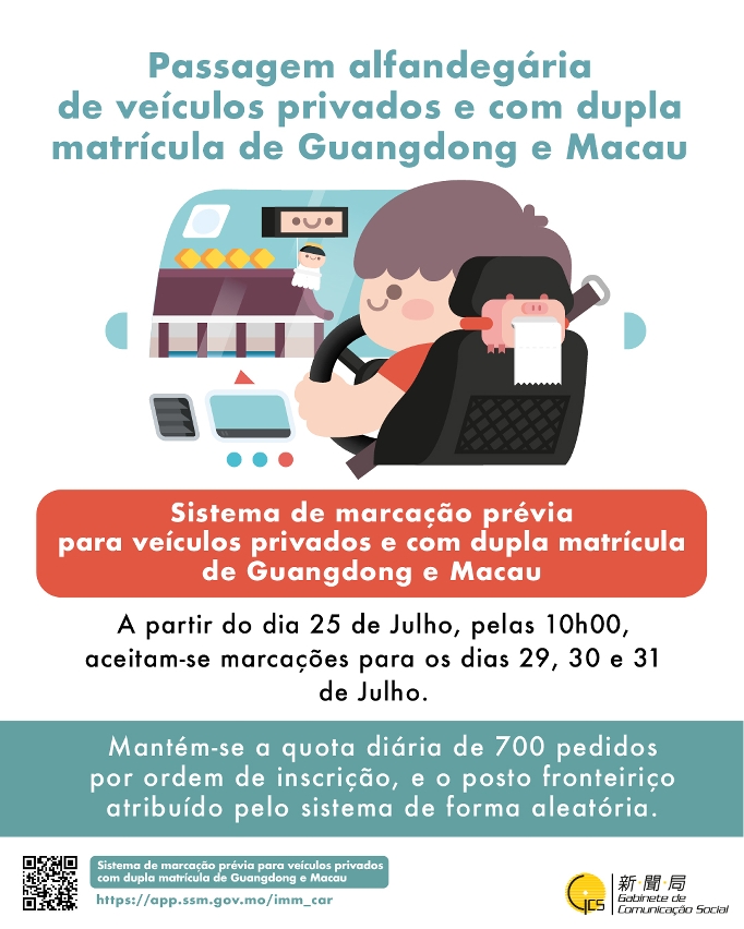 (Infografia) Passagem alfandegária de veículos privados e com dupla matrícula de Guangdong e Macau