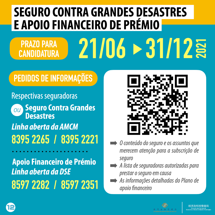 Infografias sobre o Seguro de bens patrimoniais contra grandes desastres para as pequenas e médias empresas e respectivo plano de apoio financeiro para o ano de 2021