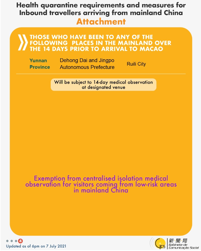 Health quarantine requirements and measures for inbound travellers of different identities.