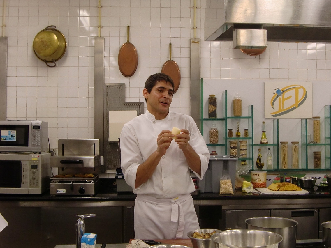 Chef Sebastian Jose Guevara demonstrating Argentinian recipes