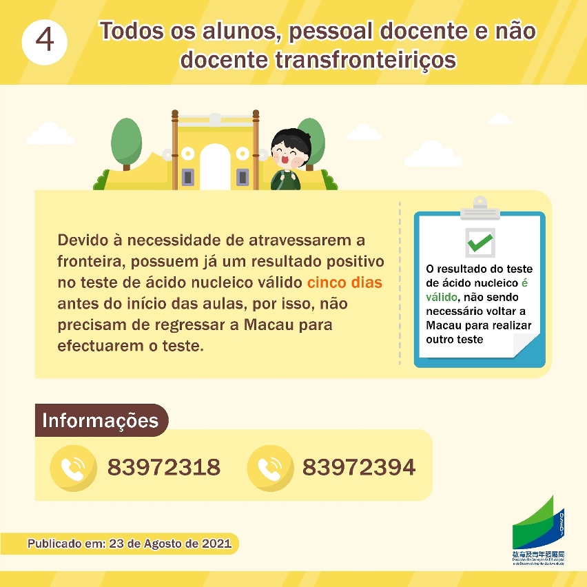Todos os alunos, pessoal docente e não docente transfronteiriços