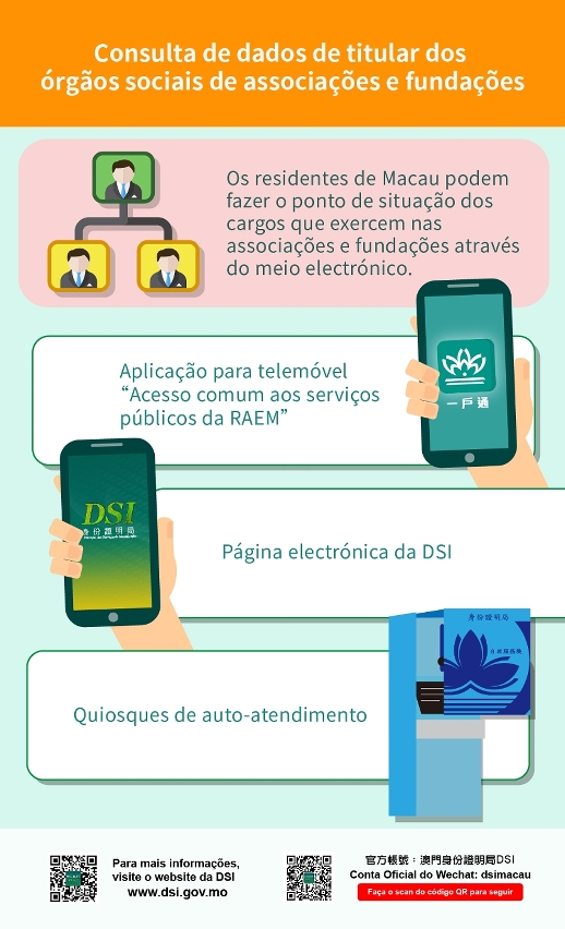 a dsi implementa serviço de consulta de dados de titular dos órgãos sociais de associações e fundações