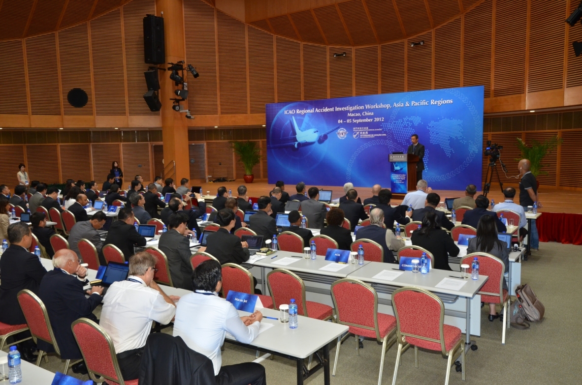 “ICAO Regional Accident Investigation Workshop, Asia and Pacific Regions” and the “Second Meeting of the Asia Pacific Regional Aviation Safety Team – Accident Investigation Ad hoc Working Group” are held in the convention facilities of Macao Science Centre from 04 to 07 September 2012.