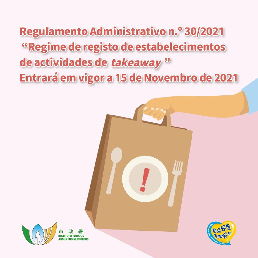 Regulamento Administrativo n.o 30/2021 “Regime de registo de estabelecimentos de actividades de takeaway”Entrara em vigor a 15 de Novembro de 2021