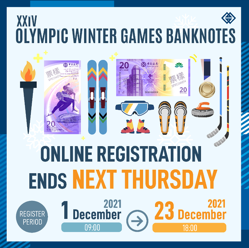 The registration period for the exchange of the XXIV Olympic Winter Games banknotes terminating next Thursday