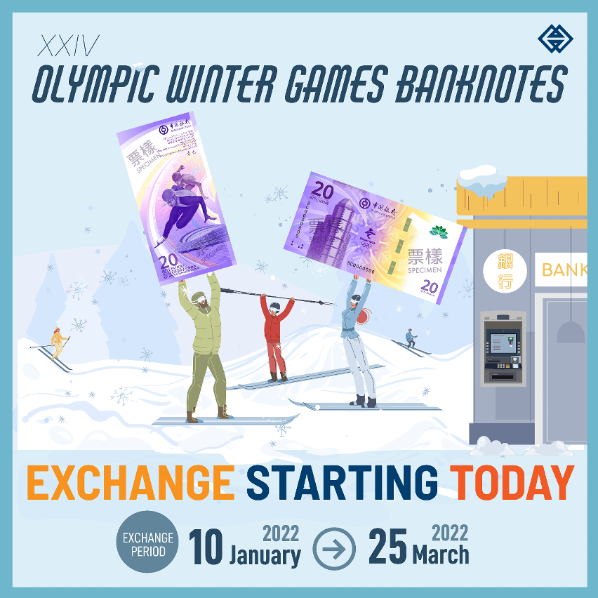 Exchange for the XXIV Olympic Winter Games banknotes commencing today