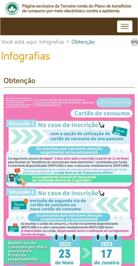 Infografias disponíveis na “versão para telemóvel da página electrónica”