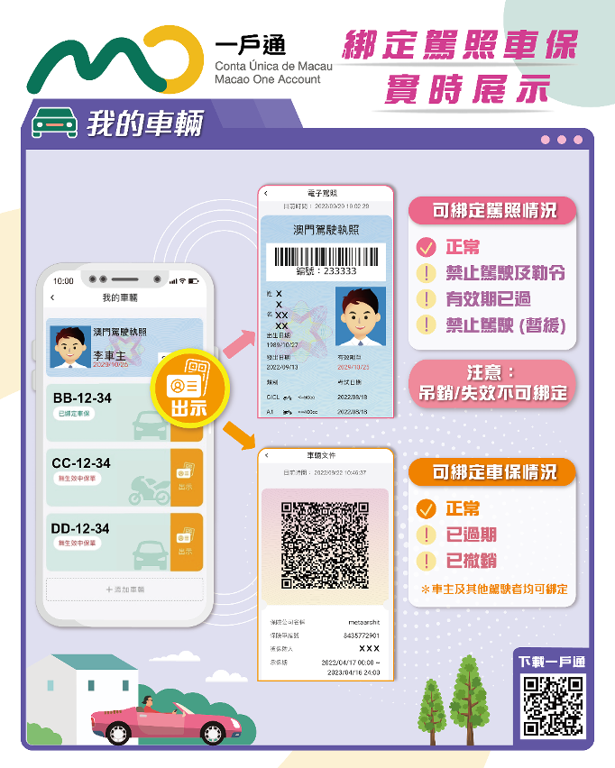 【我的車輛】綁定駕照車保 實時展示