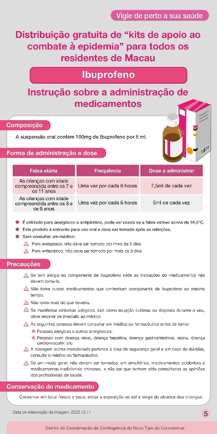 Programa de distribuição gratuita de “kits de apoio ao combate à epidemia para todos os residentes de Macau”5