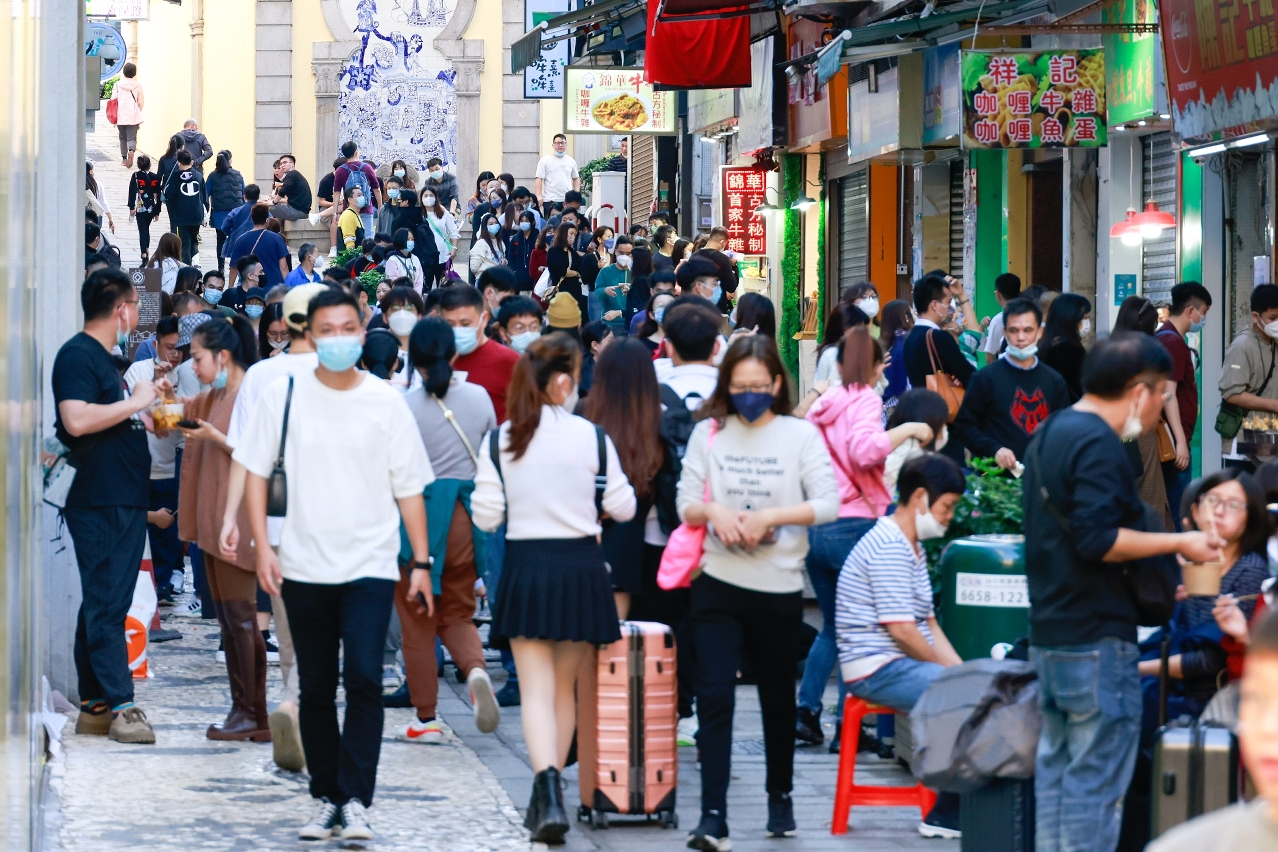 澳门市面人流畅旺