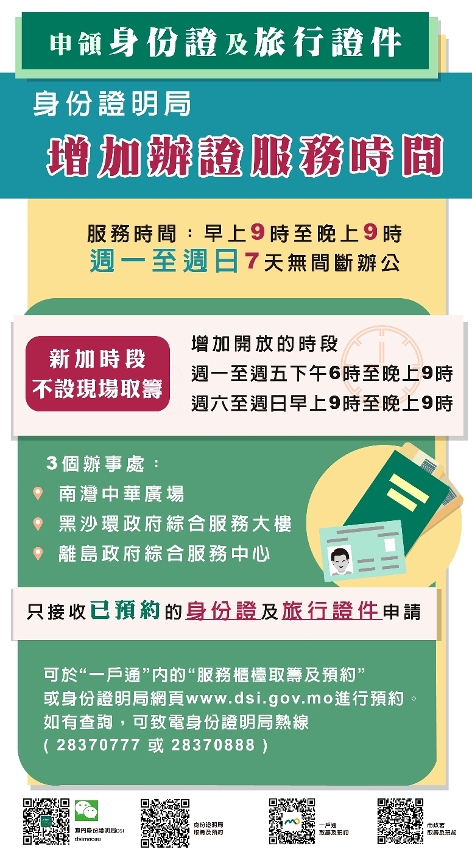 身份證明局增辦證時間
