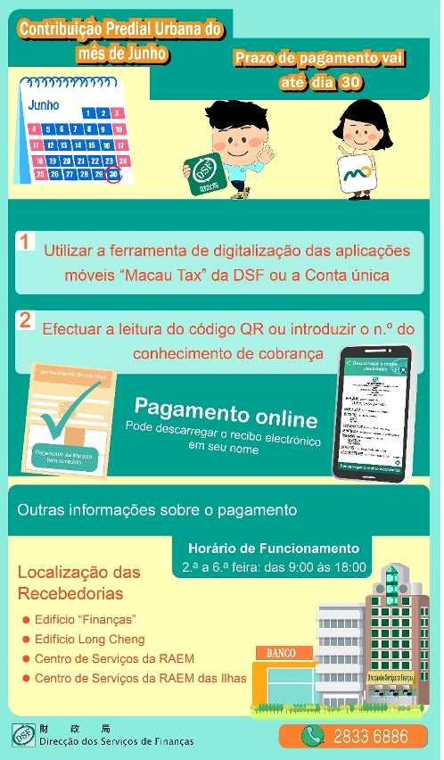 Contribuição Predial Urbana do mês de Junho Prazo de pagamento vai até dia 30