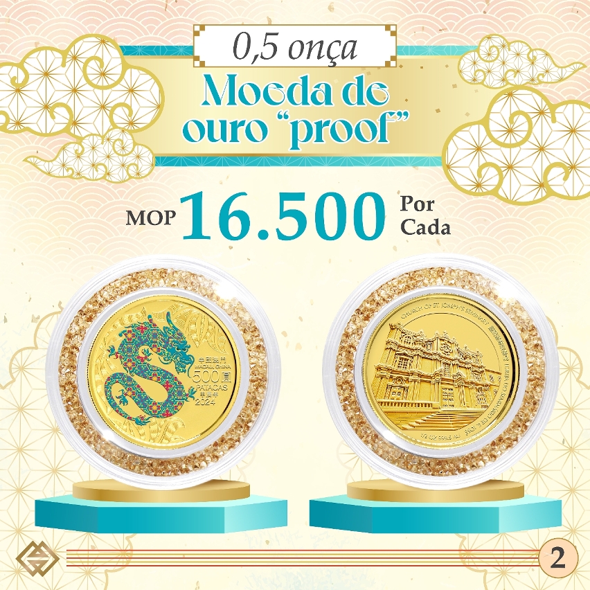 O prazo para subscrição das moedas comemorativas do Ano Lunar do Dragão e a caixa requintada de colecção termina na próxima sexta-feira