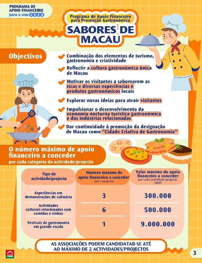 Infografias dos três programas de apoio financeiro da DST para o ano de 2024