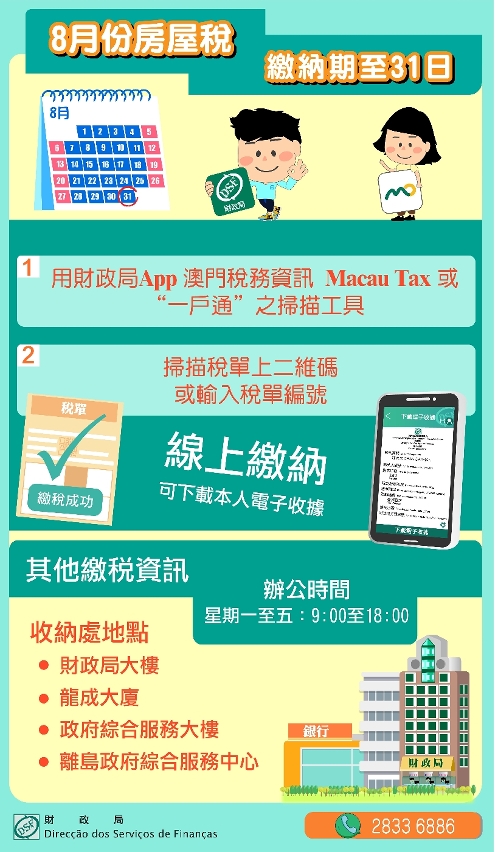 8月份房屋稅繳納期至31日