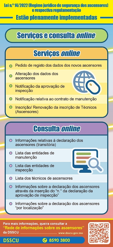 Lançamento de novos serviços online em articulação com a implementação do “Regime jurídico de segurança dos ascensores”